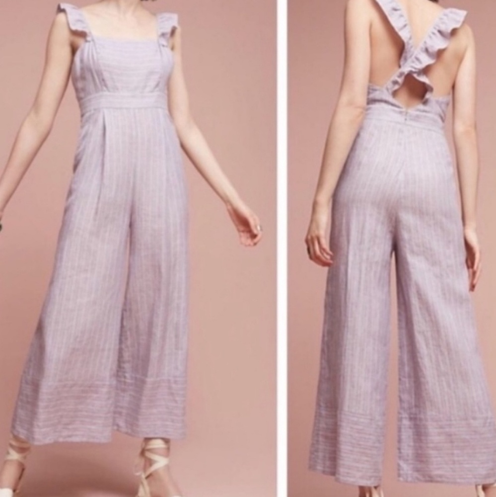 Anthropologie Elevenses Nantucket jumpsuit 12 NWT